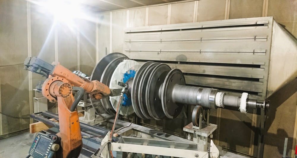 Projection robot kuka HVOF metalisation fil